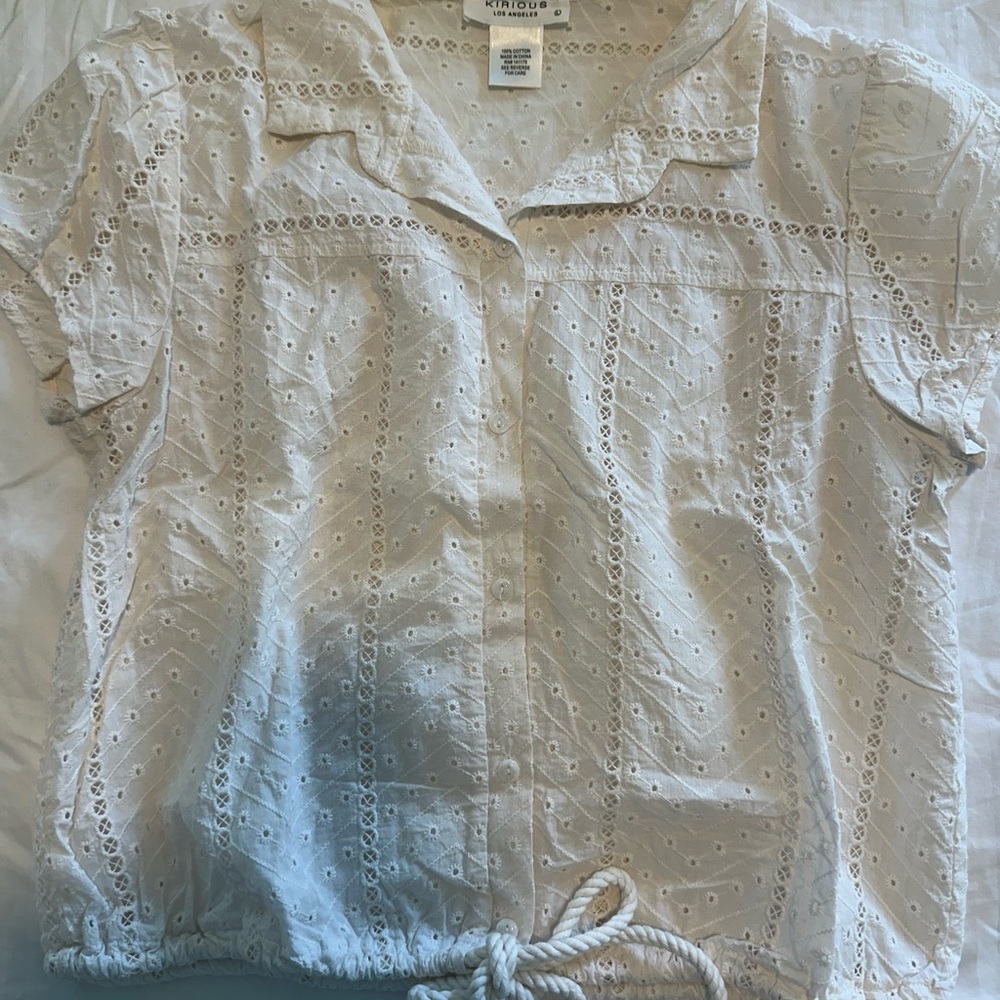Knox Rose Elegant White Eyelet Top